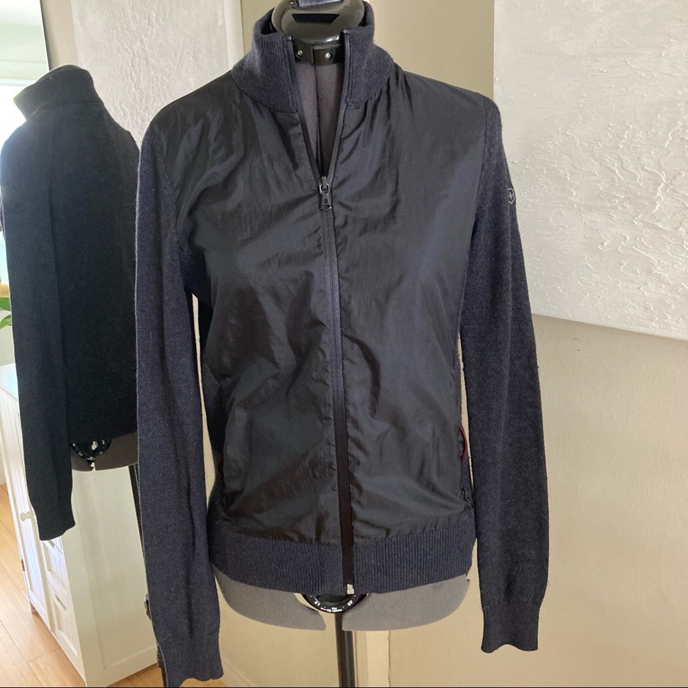 Victorinox charcoal sweater jacket minimalist, luxe
